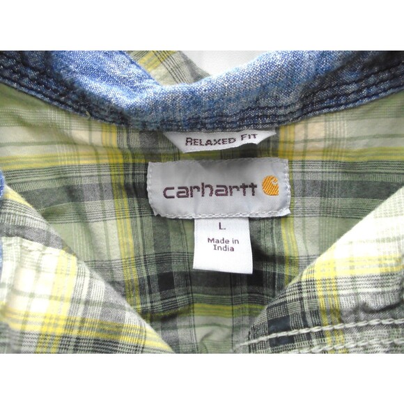 Carhartt Bozeman Shirt Men Size L Rugged Flex Relaxed Fit Pearl Snap Lightweight - Picture 4 of 9